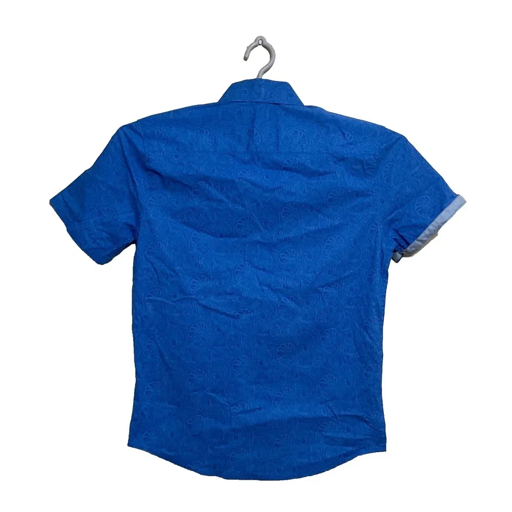 Consequence Paisley slim fit‎ Button Down blue men's Shirt S